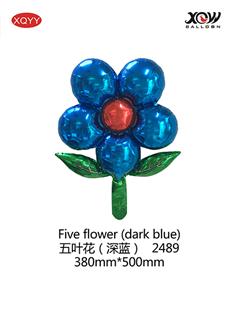 Five flowerdark blue